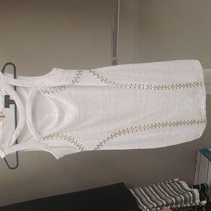 White Thalia dress with gold accents